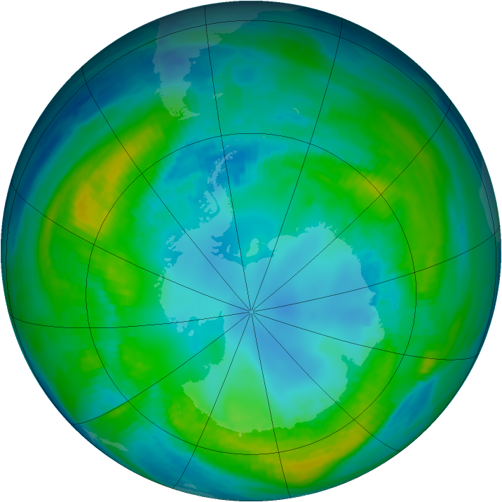 Antarctic ozone map for 30 April 1981